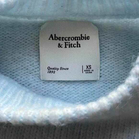Abercrombie & Fitch Sweater Women XS Light Blue Oversized Preppy Winter Sweater - Picture 3 of 7